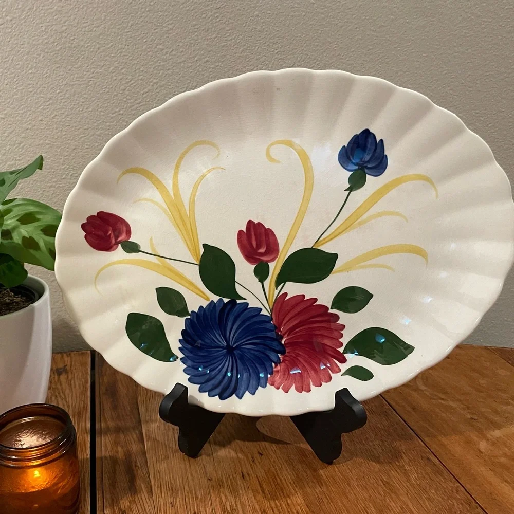 Vintage Blue Ridge Southern Pottery Chrysanthemum Platter – Hand Painted